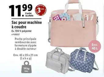 Lidl Sac pour machine à coudre offre