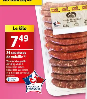 Lidl 24 saucisses de volaille (2) offre