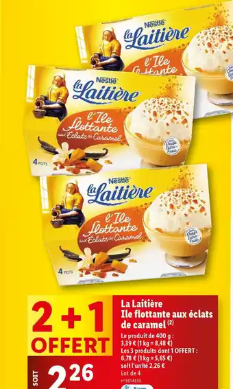 Lidl La Laitière Ile flottante aux éclats de caramel (2) offre