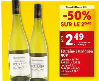 Lidl Touraine Sauvignon AOP * offre