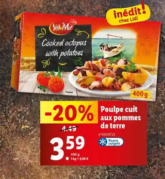 Lidl Poulpe cuit aux pommes de terre offre