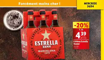 Lidl 6 bières Estrella Damm* offre