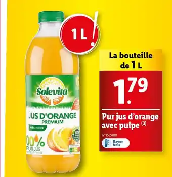 Lidl Pur jus d'orange avec pulpe offre