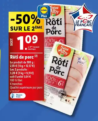 Lidl Rôti de porc (2) offre