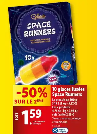 Lidl 10 glaces fusées Space Runners offre