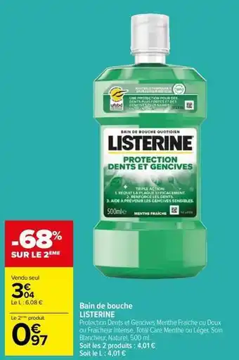 Carrefour Market Listerine - bain de bouche offre