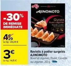 Carrefour Ajinomoto - raviolis à poêler surgelés offre