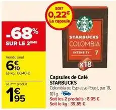 Carrefour Starbucks - capsules de cafe offre