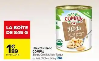Carrefour Drive Compal - haricots blanc offre