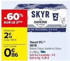 Carrefour Danone - yaourt 0% skyr offre