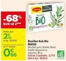 Carrefour Maggi - bouillon kub bio offre