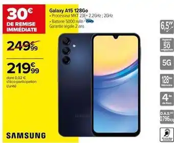 Carrefour Samsung - galaxy a15 128go offre