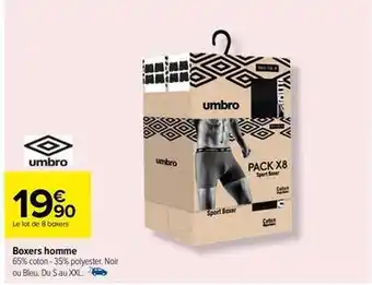 Carrefour Umbro - boxers homme offre