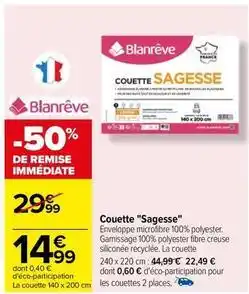 Carrefour Blanrêve - couette sagesse offre