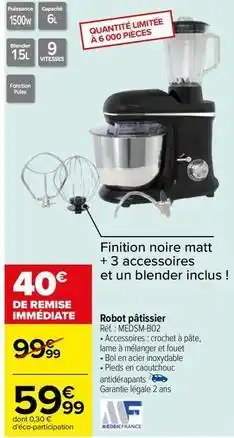 Carrefour Medek france - robot pâtissier réf.: medsm-b02 offre