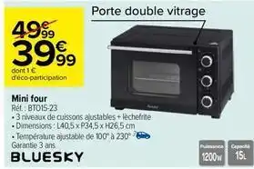 Carrefour Bluesky - mini four bto15-23 offre