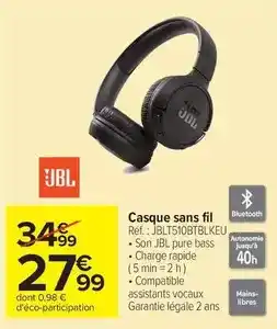 Carrefour Poss - casque bluetooth jy-bn503 offre