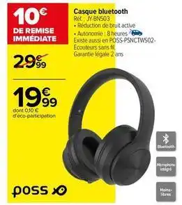 Carrefour Poss - casque bluetooth jy-bn503 offre