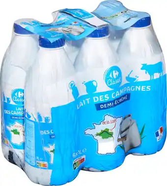 Carrefour CARREFOUR CLASSIC' Lait U.H.T. demi-écrémé offre