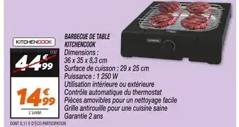 Netto KITCHENCOOK BARBECUE DE TABLE offre