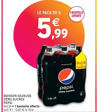 Intermarché PEPSI BOISSON GAZEUSE ZÉRO SUCRES offre