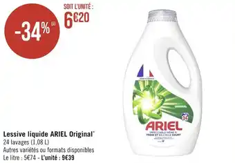 Casino Supermarchés ARIEL Lessive liquide Original offre