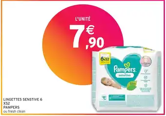 Intermarché PAMPERS LINGETTES SENSTIVE 6 X52 offre