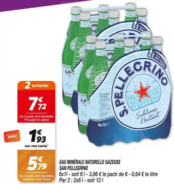 Netto SAN PELLEGRINO EAU MINÉRALE NATURELLE GAZEUSE offre