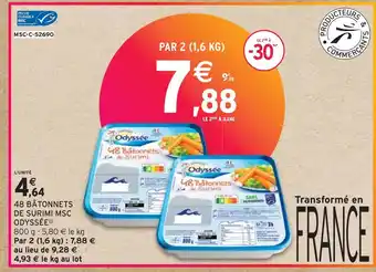 Intermarché ODYSSÉE 48 BÂTONNETS DE SURIMI MSC offre