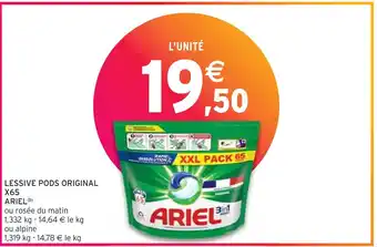 Intermarché ARIEL LESSIVE PODS ORIGINAL X65(b) offre