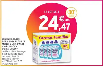 Intermarché SUPER CROIX LESSIVE LIQUIDE BORA BORA FLEUR DE MONOÏ & LAIT D'ALOE X 46 LAVAGES(b) offre