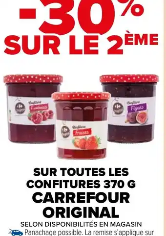 Carrefour Market SUR TOUTES LES CONFITURES 370 G CARREFOUR ORIGINAL offre