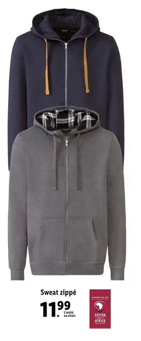 Lidl Sweat zippé offre