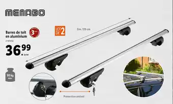 Barres de toit en aluminium