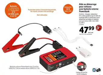 Aide au démarrage pour voitures avec batterie externe powerbank