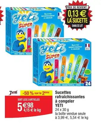 Migros Sucettes rafraîchissantes à congeler YETI offre