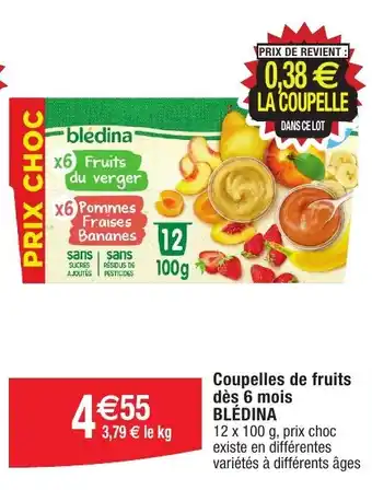 Migros Coupelles de fruits dès 6 mois BLÉDINA offre