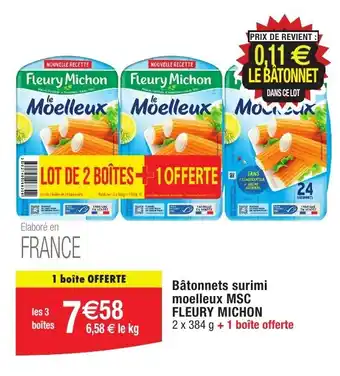 Migros Bâtonnets surimi moelleux MSC FLEURY MICHON offre