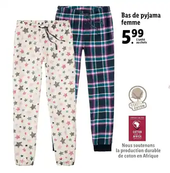 Lidl Bas de pyjama femme offre