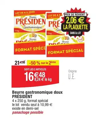 Migros Beurre gastronomique doux PRÉSIDENT offre