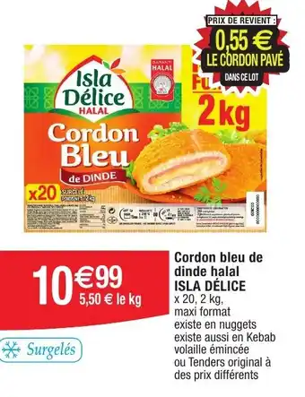 Migros Cordon bleu de dinde halal ISLA DÉLICE x 20, 2 kg, maxi format offre