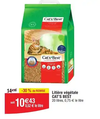 Migros Litière végétale CAT'S BEST offre