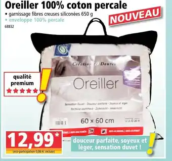 Norma Oreiller 100% coton percale offre