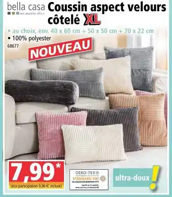 Norma Coussin aspect velours côtelé offre