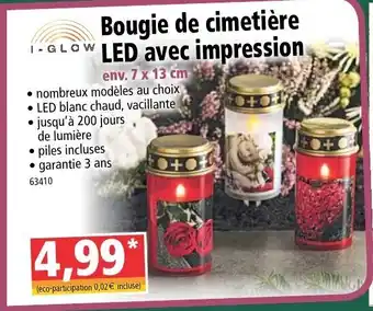 Bougie de cimetière LED avec impression