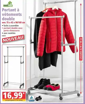 Portant à vêtements double