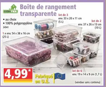 Norma Boîte de rangement transparente offre
