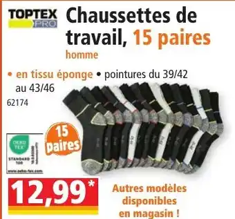 Norma TOPTEX Chaussettes de travail, 15 paires offre