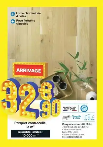 Castorama Parquet contrecollé moka offre