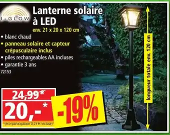 Norma Lanterne solaire à LED offre